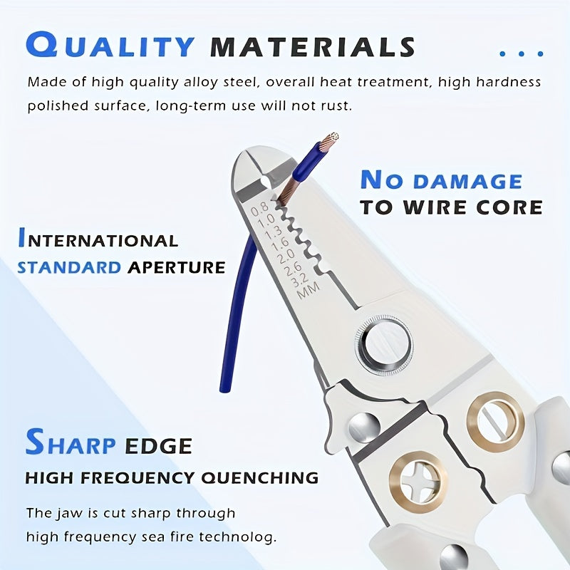 1pc Wire Stripping Pliers Multifunctional Electrician Pliers Split Wire Winding Stripping Pliers Crimping Pliers Stripping Pliers Hardware Tools Electrician Universal Tools Pliers