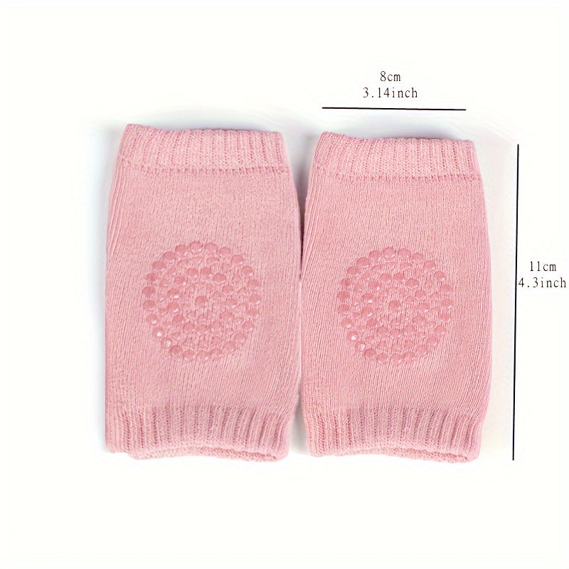 2pcs Baby Girl's Kids Soft Elastic Knee And Elbow Brace Pads For Babies, Toddlers Anti-Slip Crawling Safety Protector Leg Cushion For Infants