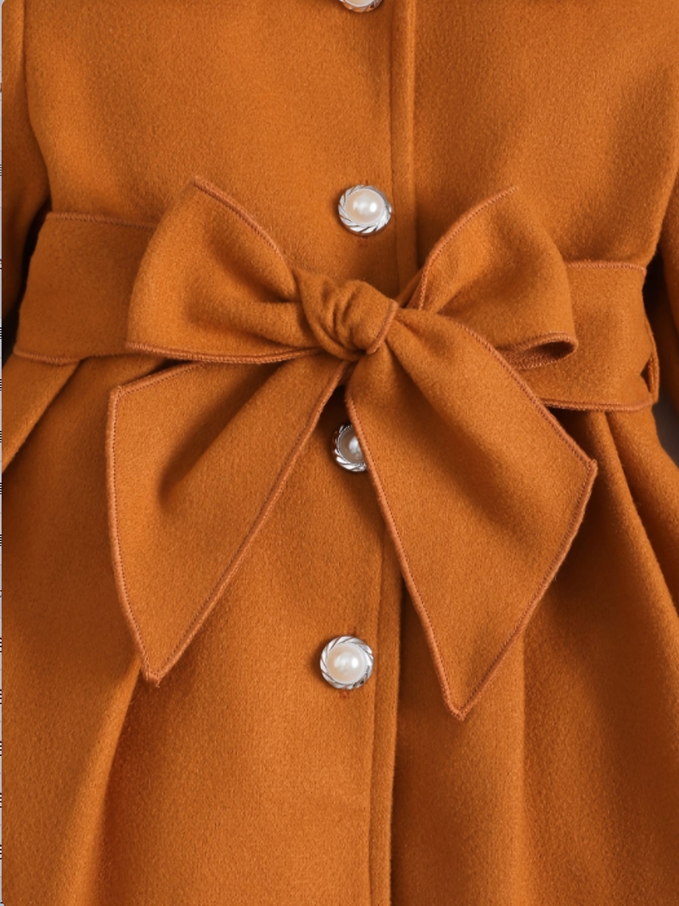 Fashionable And Versatile Coat for Baby Girls in Autumn And Winter, a Perfect Mother'S Day Gift. Adorable Plush Coat with a Bow And Collar, Designed for a Sweet Princess Look. Soft And Comfortable Outerwear to Keep Baby Warm
