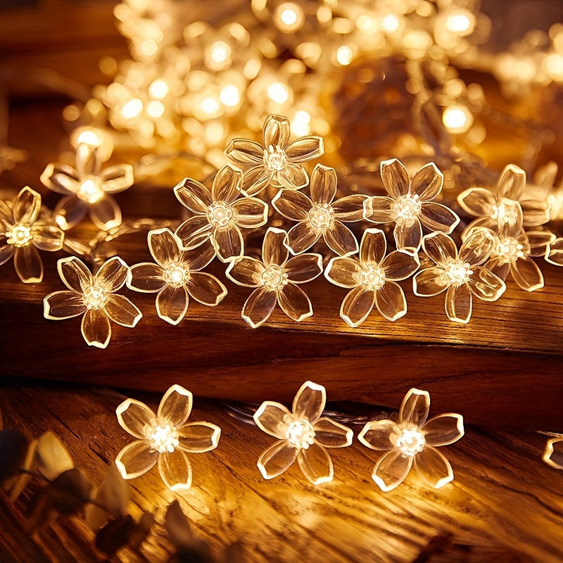 1pc Cherry Blossom String Lights, Suitable for Home Decorations Engagement Wedding Valentine's Day Holiday Party Atmosphere, 1.5m 10 Bulbs, Holiday Lighting, Romantic Ambiance, Festive Glow, Elegant Illumination, Plastic Cons