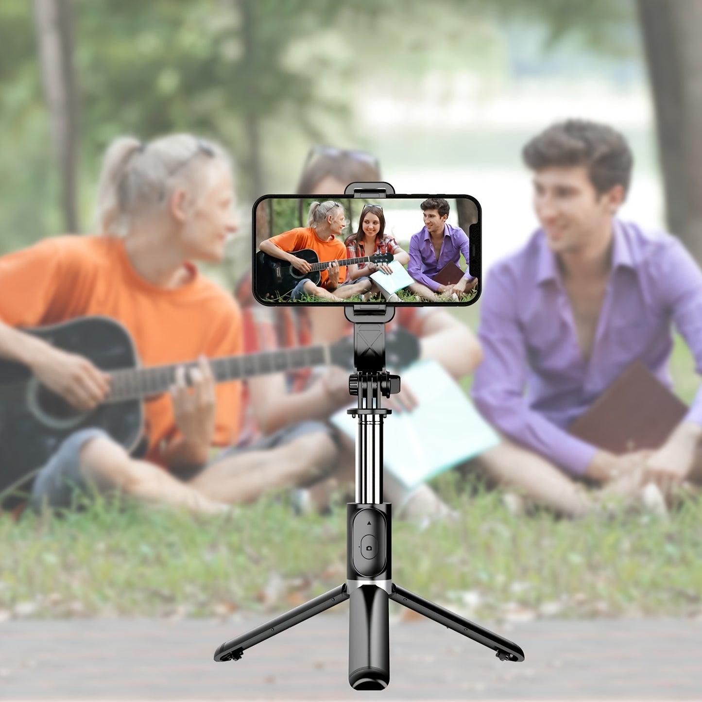 101.6cm Phone Selfie Stick Tripod, Extendable Selfie Stick All-in-One Smartphone Tripod Stand with Wireless Remote 360° Rotation