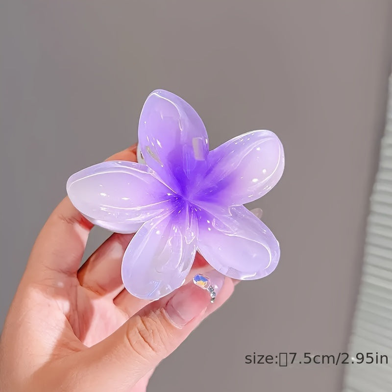 Elegant Colorful Flower Shaped Hair Claw Clip Trendy Non Slip Hair Grab Clip For Women And daily use Wear