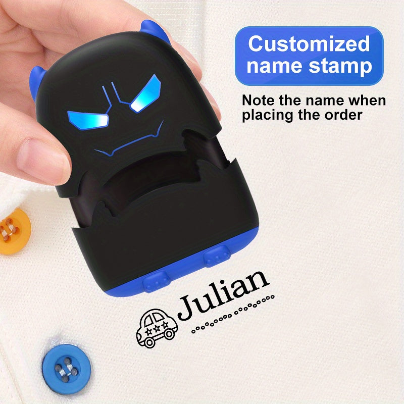 1pc Black Baby Name Stamp Custom-made DIY Gift for Children Seal Student Clothes Chapter Not Easy to Fade Security Cute Monsters Toy