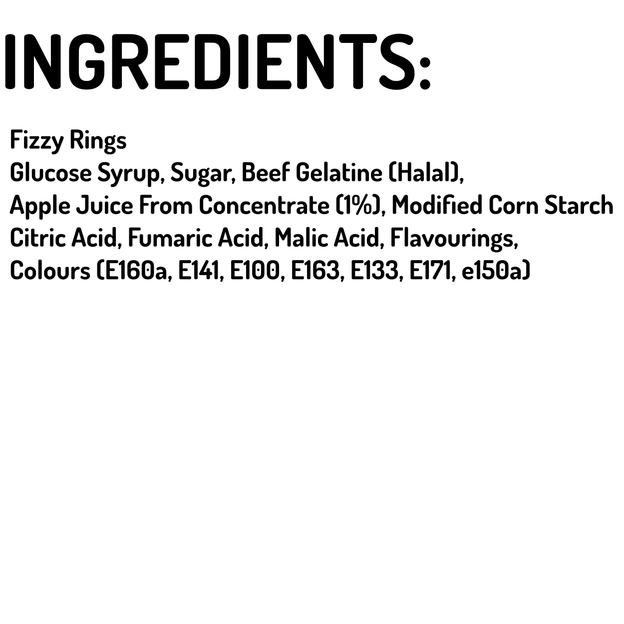 Sweetzone Fizzy Rings - 800g Tub - 100 Pieces - Pic N Mix Style Sweets