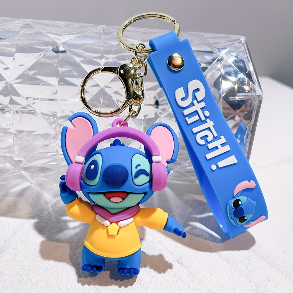 Minnie & Lilo & Stitch Cartoon Anime Keychain - Durable Keyring for Unisex, Fashionable Character Charm Perfect for Backpacks