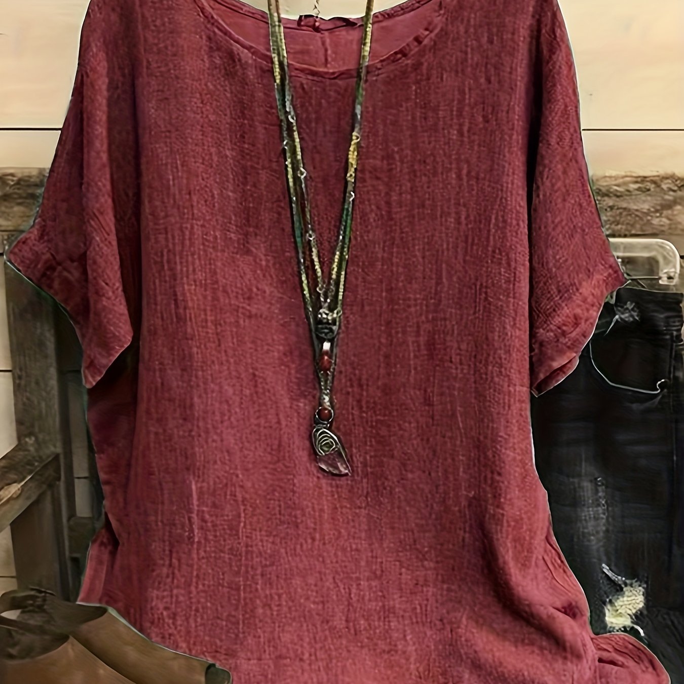 Plus Size Casual Short Sleeve T-Shirt - Lightweight Semi-Sheer Round Neck Top, Machine Washable Non-Stretch Fabric for Spring Summer Fall, Versatile Layering Essential