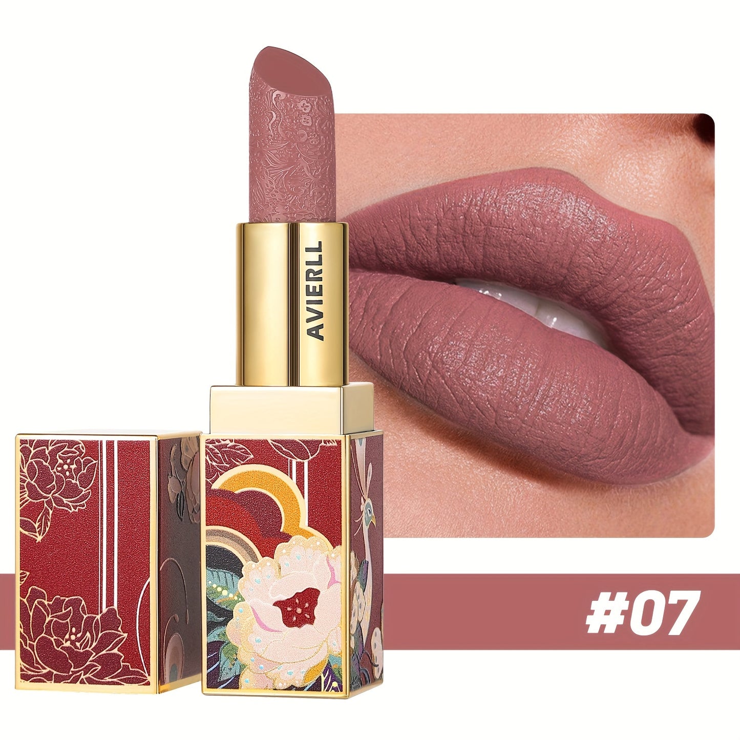 Exquisite Matte Velvet Lipstick Set - Moisturizing, Non-Sticky, Smudge-Proof, Waterproof, Lipstick - Perfect Festival Gift For Women - Chinese Traditional Printed Valentine's Day Gifts, Lunar New Year Gifts