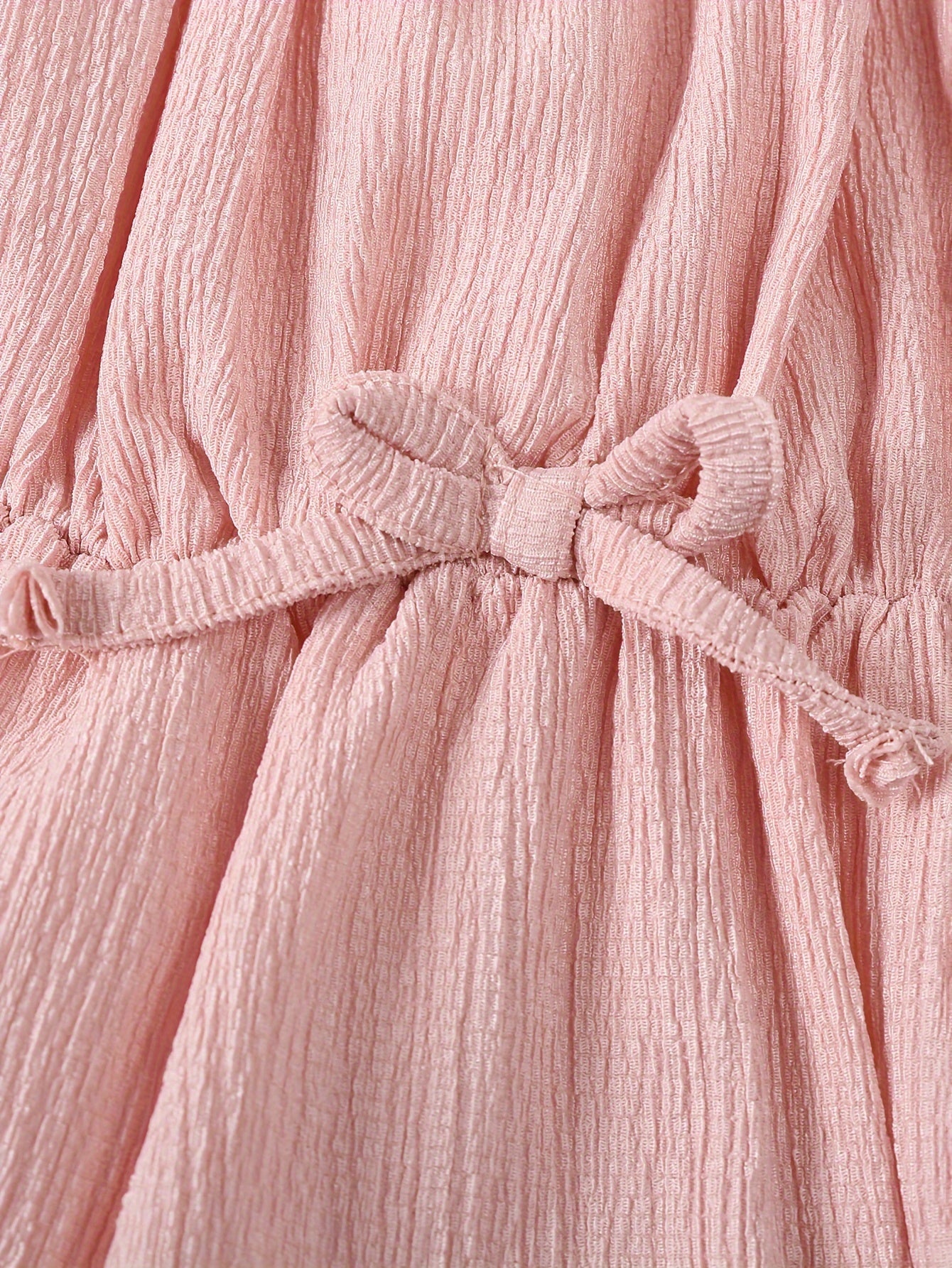 JOPGEEY 2pcs Soft & Stylish Baby Girl Rompers - Solid Color, Bubble Texture with Ruffled Trim, Perfect for Summer Outings, Perfect for Outdoor