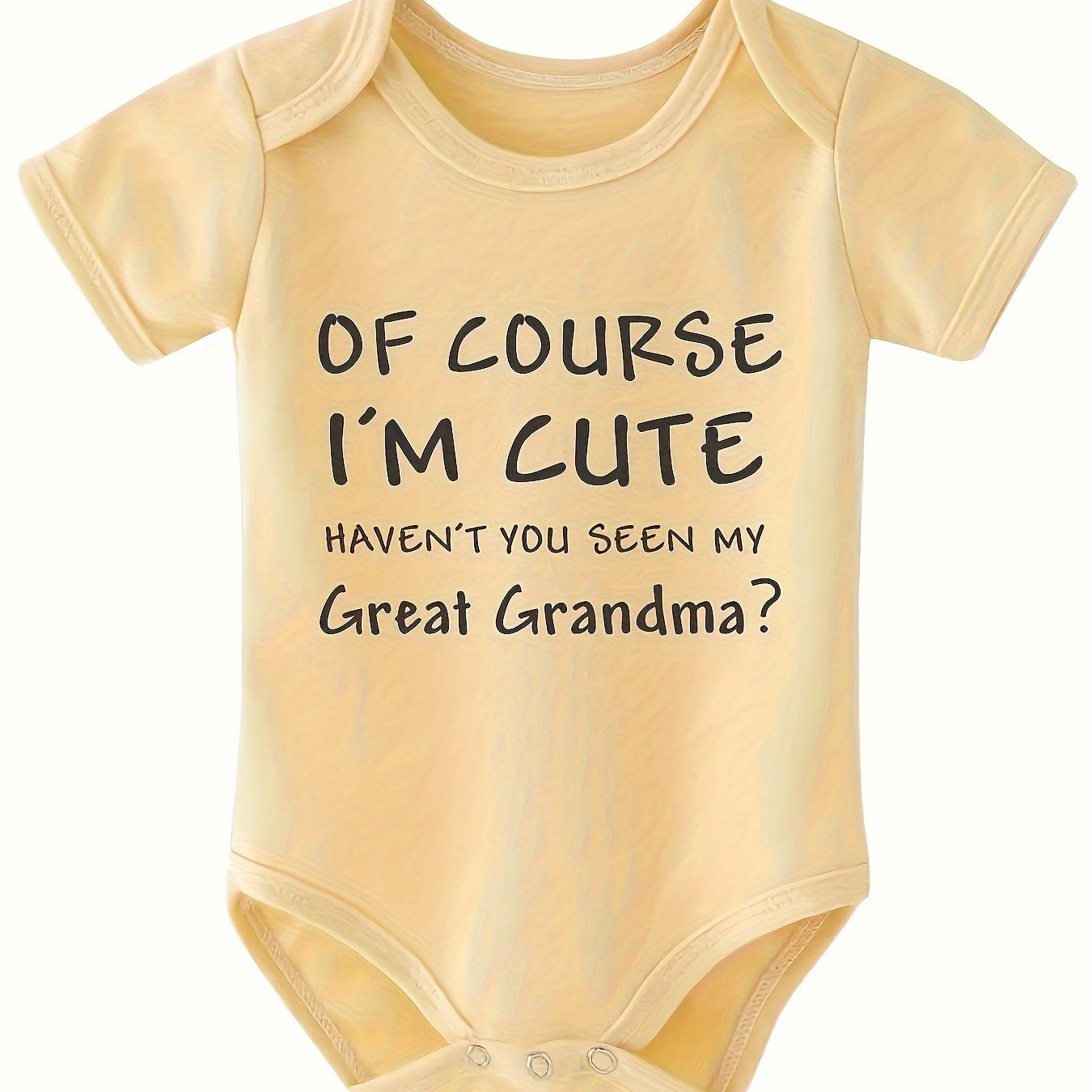 Of Course I'm Cute Haven't You Seen My Great Grandma? Letter Print Baby Vest