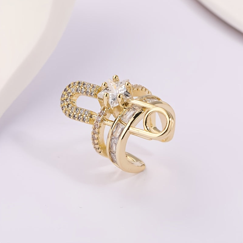 1pc of European and American Fashion Personality Synthetic Zirconia Copper Ear Bone Clip