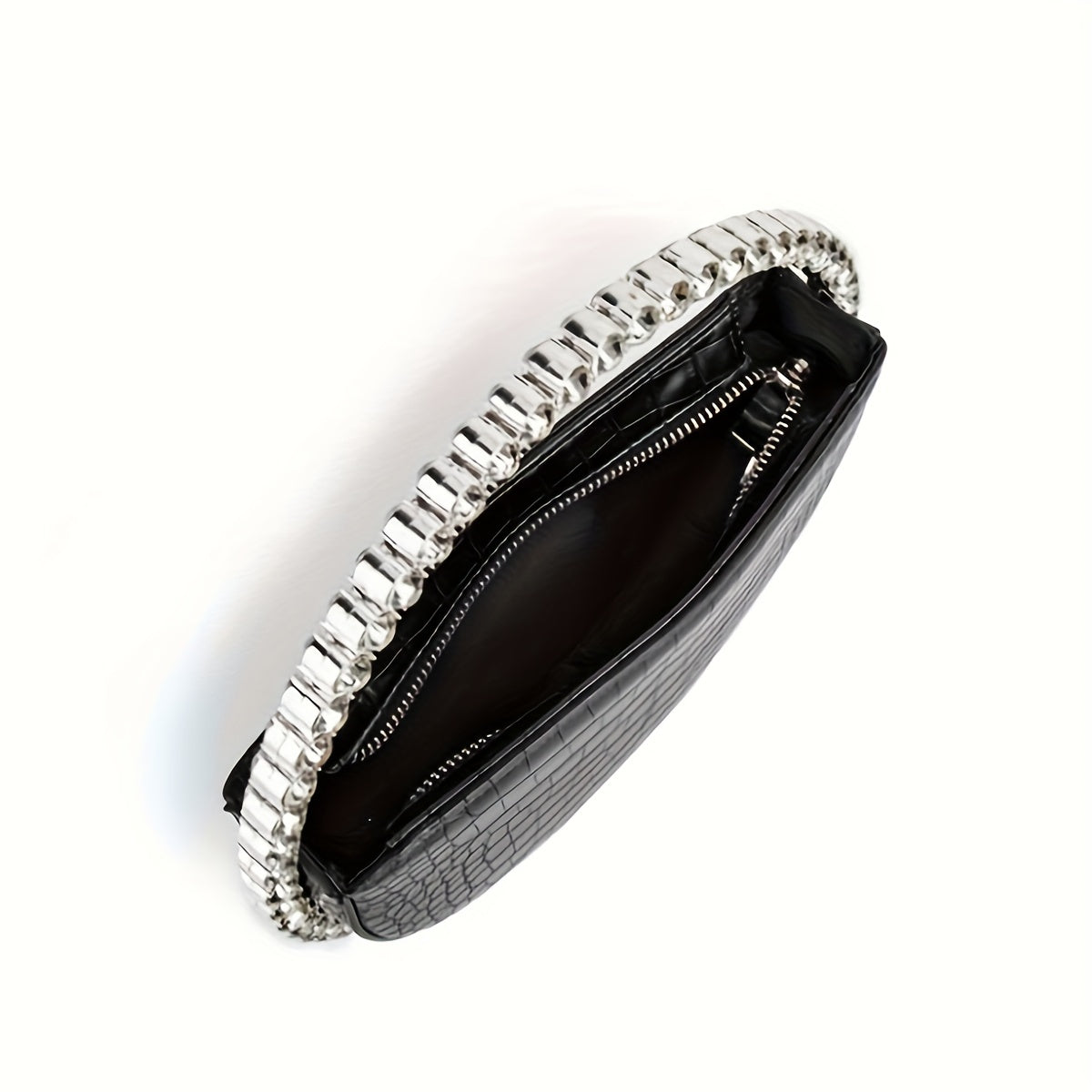 Flower Rhinestone Evening Purse, Luxury Hollow Out Clutch Bag, Women Handbag For Wedding Prom Cocktail Party