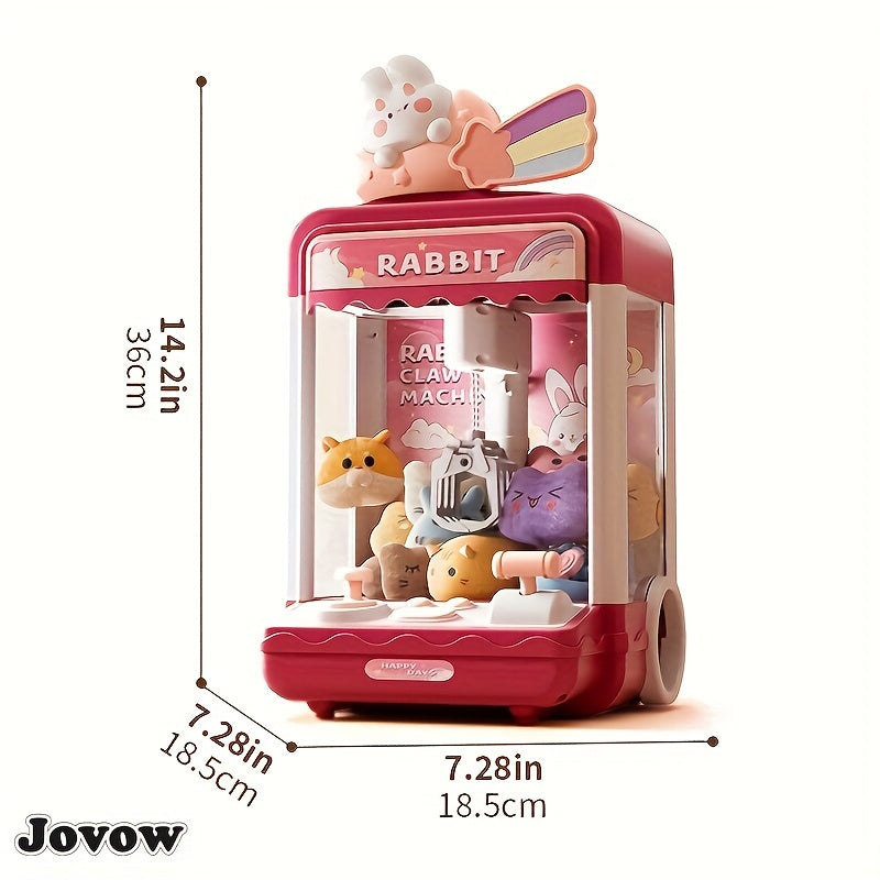 Claw Machine Toy, Party Clip Doll Gashapon Machine, Home Light And Music Two Power Supply Modes, Birthday Gift For Boys And Girls, Christmas Gift, Send 10 Dolls, 10 Capsule Eggs, Power Supply Line