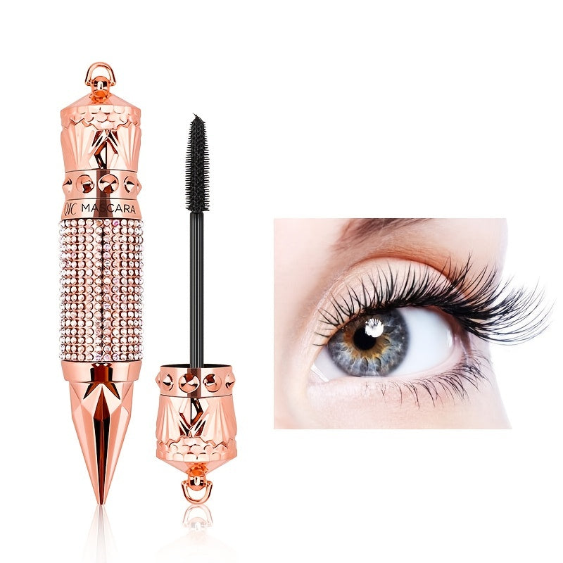 Luxe Curl & Lift Mascara: Waterproof, Smudge-Proof for Thick, Elongated Lashes – Rhinestone Edition, Black
