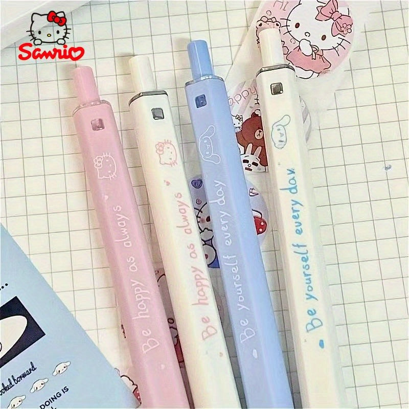 [Hello Kitty Pen] Sanrio Hello Kitty Cartoon Character Square Head Pen | Essential for Students, 0.5Mm Black Gel Pen, Smooth Writing, Quick-Drying, for Cinnamoroll Pressure-Sensitive Pen Refill