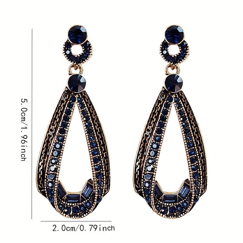 1 Pair of New European And American Earrings, Temperament Exaggerated Earrings, Personality Retro Water Drop Earrings, Ladies Earrings Accessories