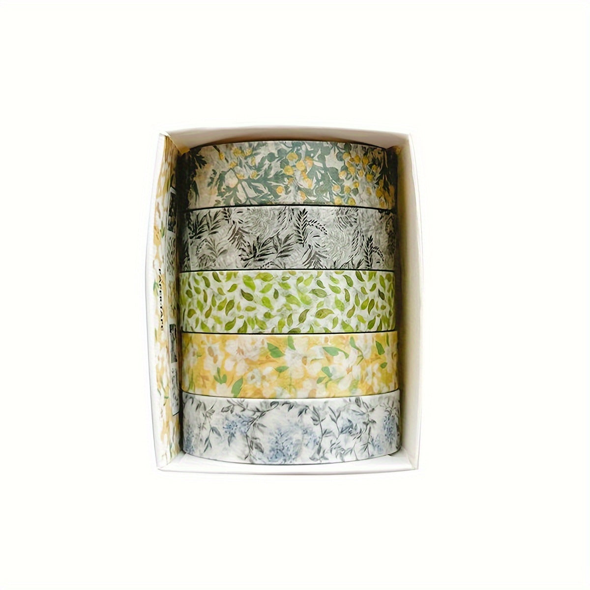 5 Rolls of Washi Tape Flower Series Tear-Off Traceless Decorative Sticker Tape Suitable for Diaries, Photo Albums, Schedules and Party Decorations