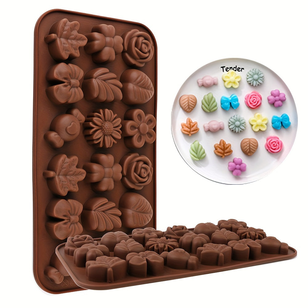 18-Cavity Silicone Chocolate Mold - Flower Shaped, BPA-Free for DIY Candy & Baking - Perfect for Weddings, Holidays & Parties