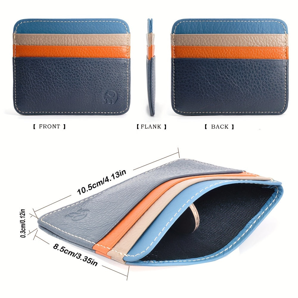Minimalist Credit Card Holder Anti-theft Leather Wallet, Slim Front Pocket Wallet Christmas Gift