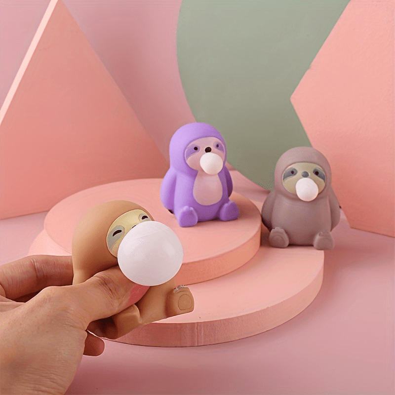 Use This Cute Sloth Stress Relief Toy, Sloth Toy With Soft Rubber Compression For Instant Stress Relief And Fun Bubble Action