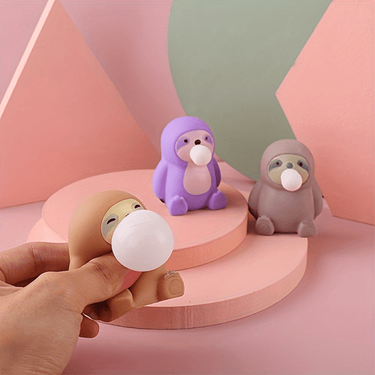 Use This Cute Sloth Stress Relief Toy, Sloth Toy With Soft Rubber Compression For Instant Stress Relief And Fun Bubble Action