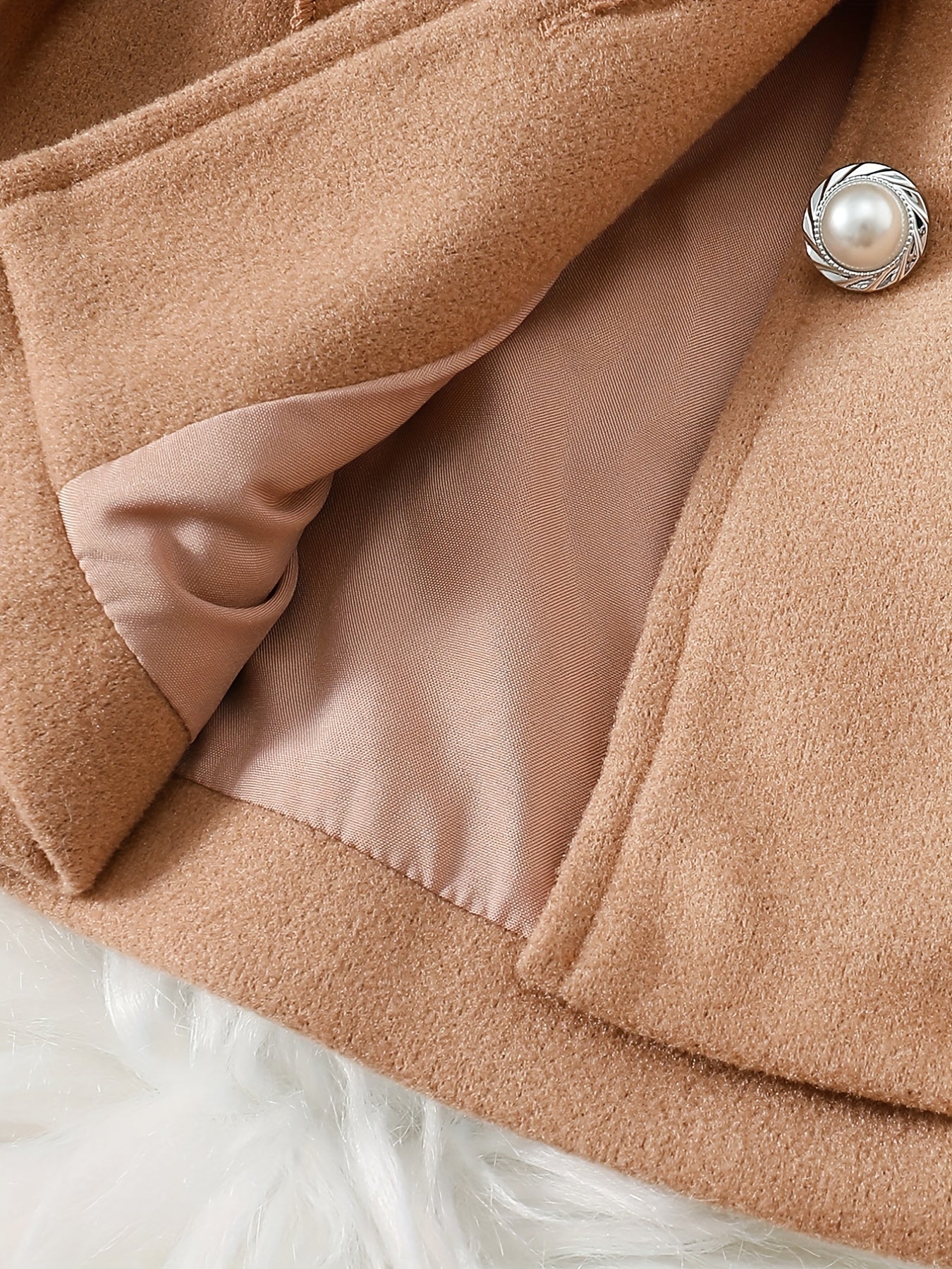Fashionable And Versatile Coat for Baby Girls in Autumn And Winter, a Perfect Mother'S Day Gift. Adorable Plush Coat with a Bow And Collar, Designed for a Sweet Princess Look. Soft And Comfortable Outerwear to Keep Baby Warm