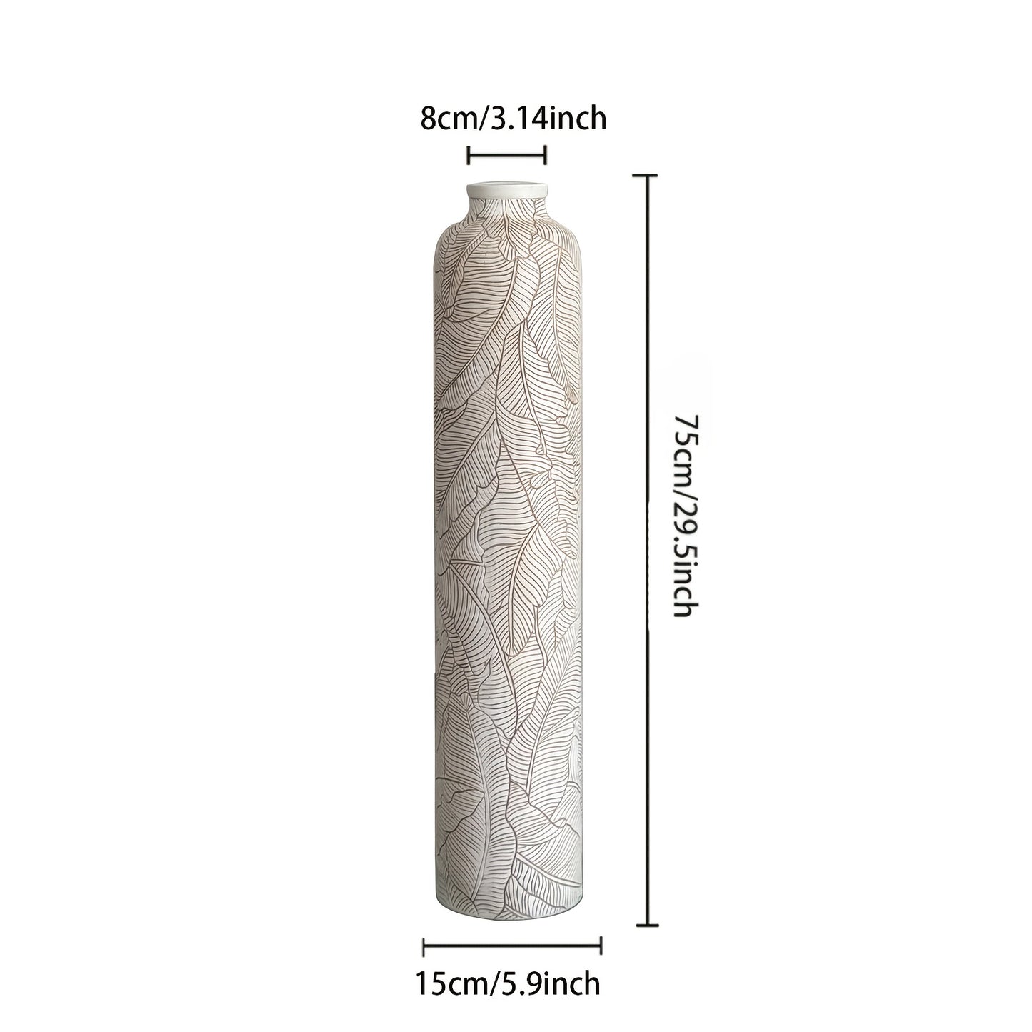1pc 74.93cm Bohemian Floor Vase, Elegant Striped Resin Decorative Vase for Living Room, Entryway, Fireplace, Doorway, Centerpiece - Perfect Holiday & Birthday Gift, Decorative Vase, Fireplace Decoration, Bohemian Style, Strip