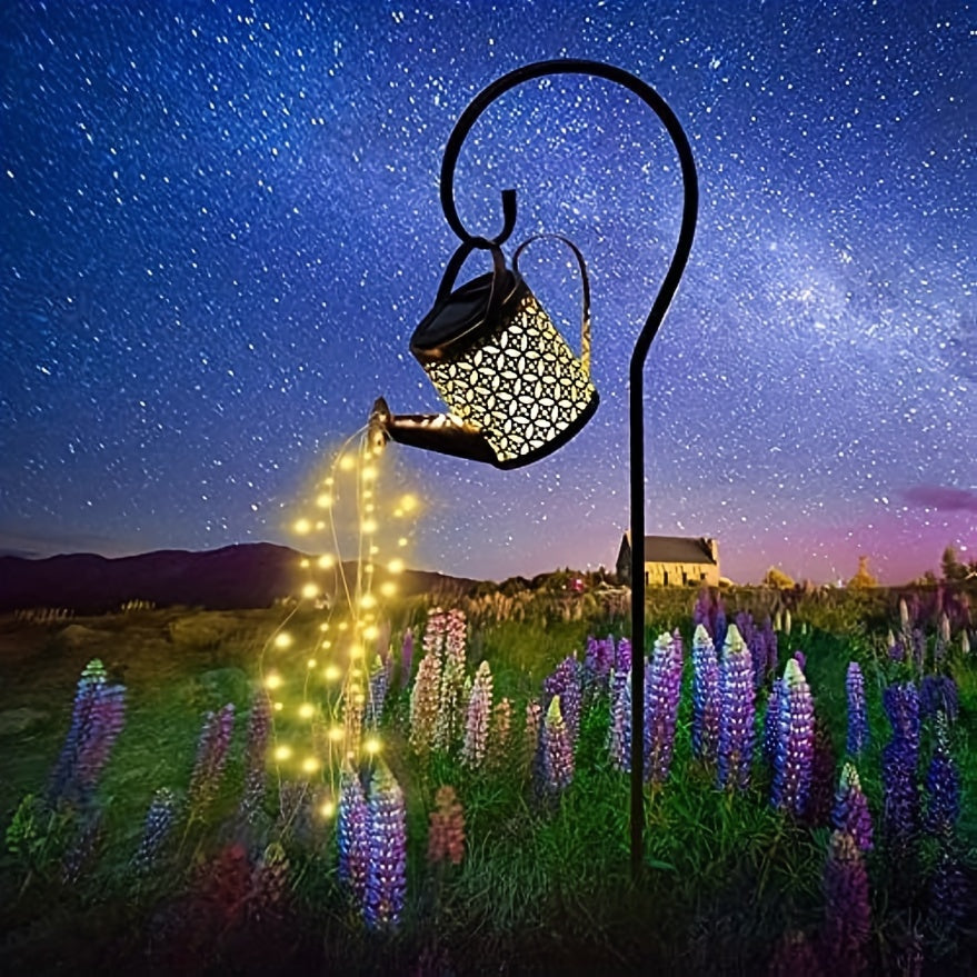 1pc Solar-Powered Watering Can Lantern - Durable Metal, Waterproof Outdoor Decor - Romantic Ambient Light for Gardens, Patios, Yards, Pathways, Perfect Mothers Day & Holiday Gift
