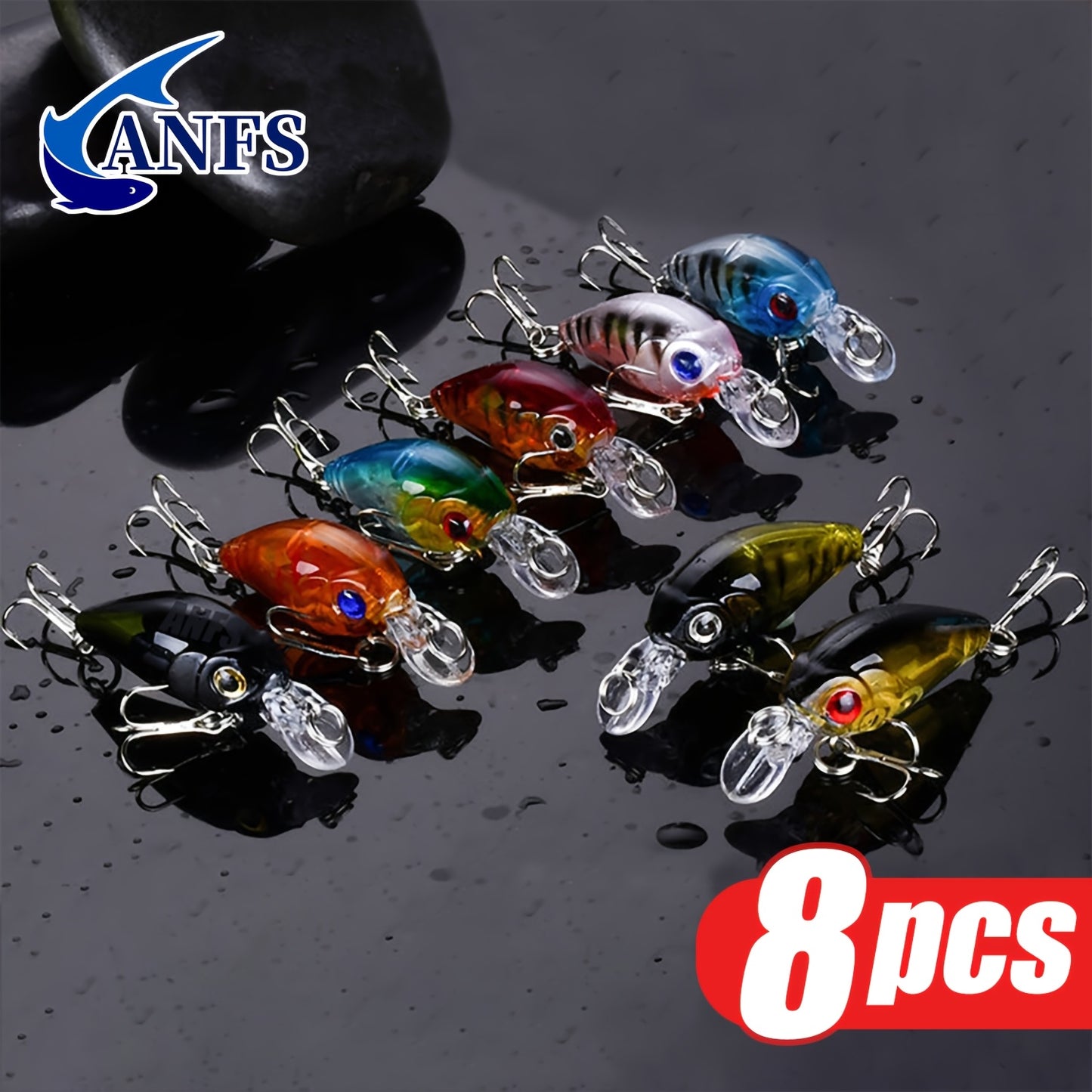 8pcs Crankbait Minnow Lure Set, Floating Artificial Fishing Lures, Topwater Baits