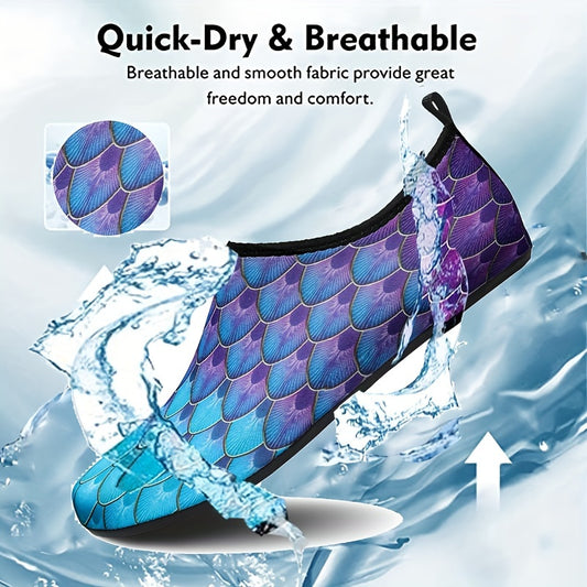 Men's Barefoot Aqua Shoes, Quick Dry Lightweight Non Slip Water Shoes For Summer Beach Creek Hiking Surfing Swimming Boating
