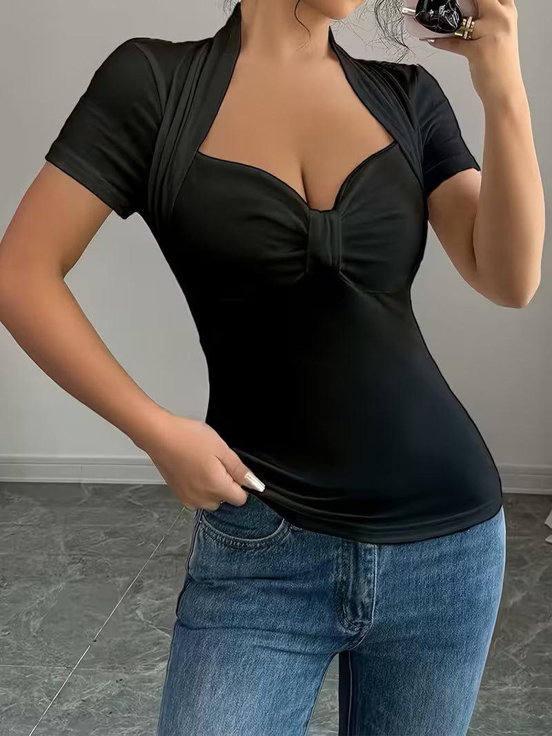 Waist-Cinching Short Sleeve T-Shirt