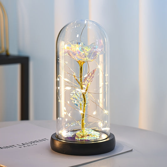 1pc Eternal Glow Rose - Luminescent Artificial Flower in Plastic Case - A Dazzling, Heartfelt Gift for Women - Perfect for Valentines Day, New Year, Mothers Day, Birthdays, Anniversaries & Weddings!