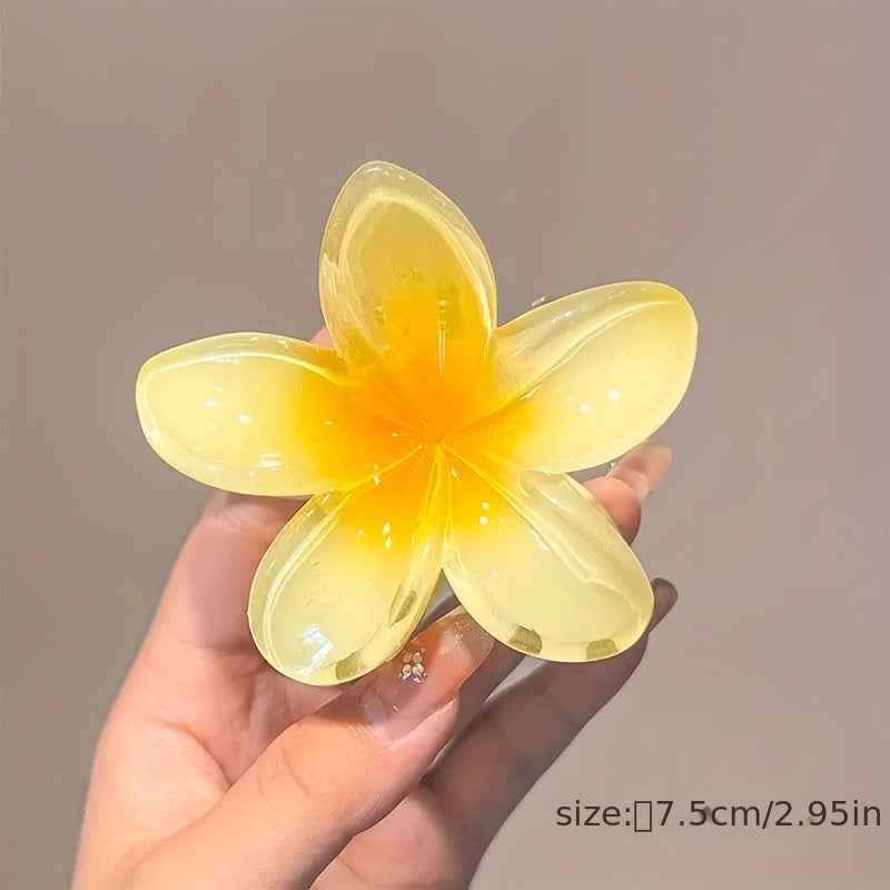 Elegant Colorful Flower Shaped Hair Claw Clip Trendy Non Slip Hair Grab Clip For Women And daily use Wear