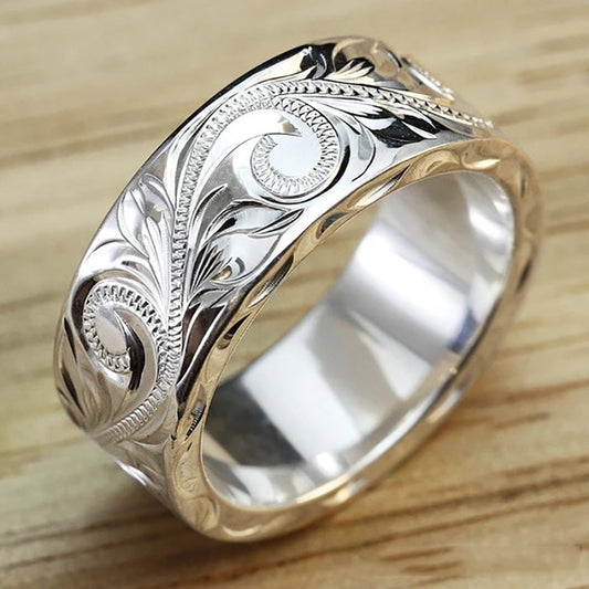 Exquisite Hand-Carved Leaf Filigree Rings, Vintage Copper Fashion Accessories for Women, Ideal for Daily Wear and Parties, All-Season