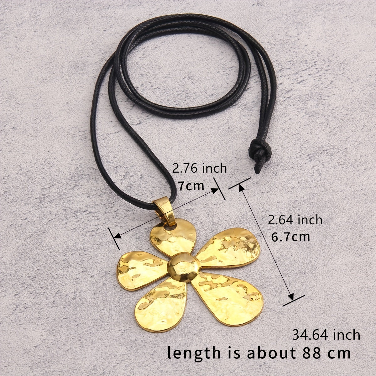 Stylish Large Flower Pendant Necklace Simple Style Neck Chain Jewelry Decoration Ramadan Festival Gift