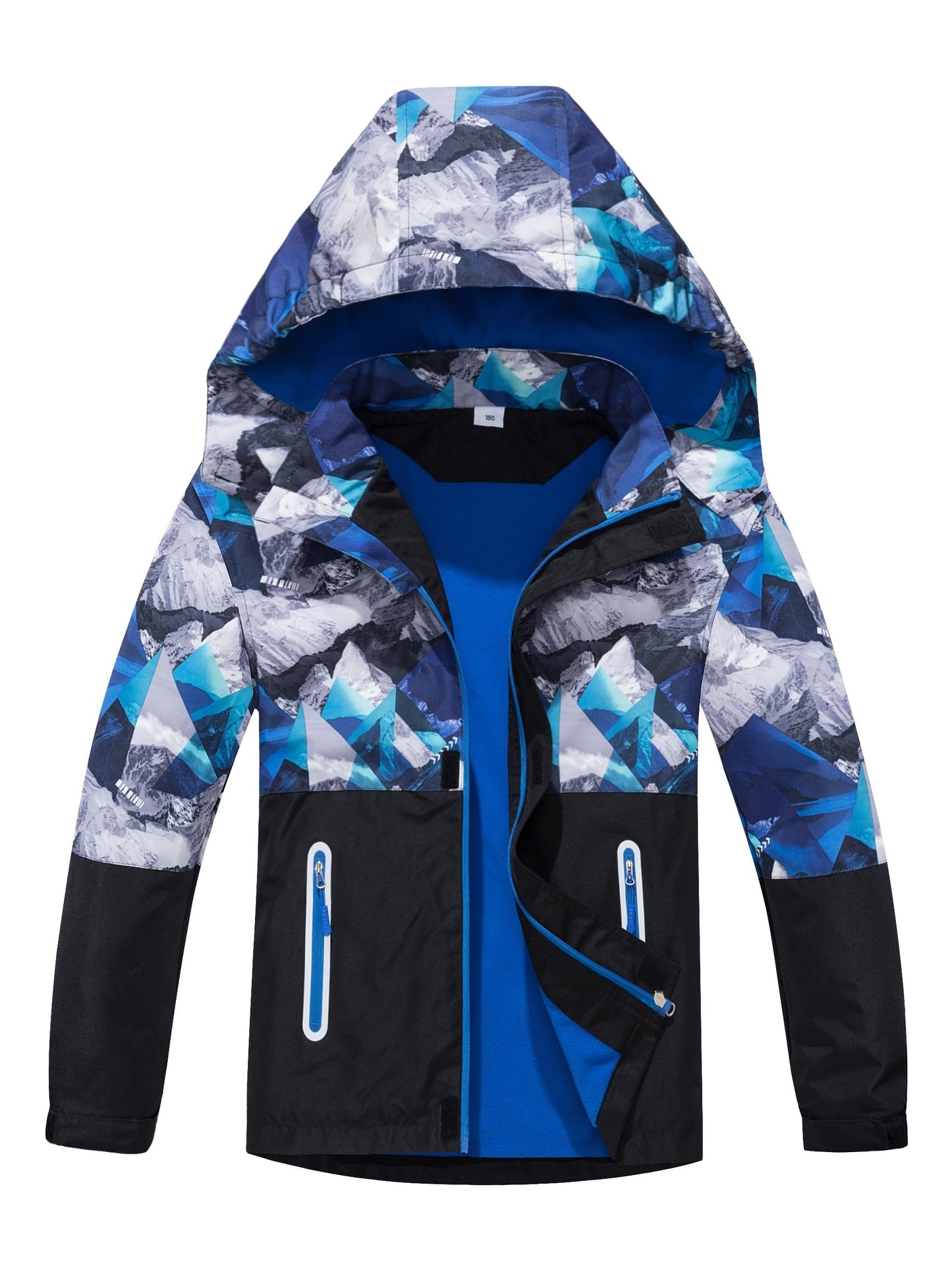 TOP&SKY KIDS Boys Lightweight High Quality Jacket with Removable Hood - Windproof Coat, Full-Zip Closure, Green/Black Camo, Machine Washable Outerwear for & Kids (Spring/Fall) - Ideal for Running, School, Travel, Kids Outdoor