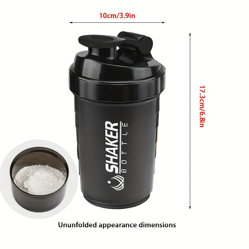 1pc Leak-Proof Protein Shaker Bottle - 16oz Portable Sports Water Bottle for Fitness and Weight Loss