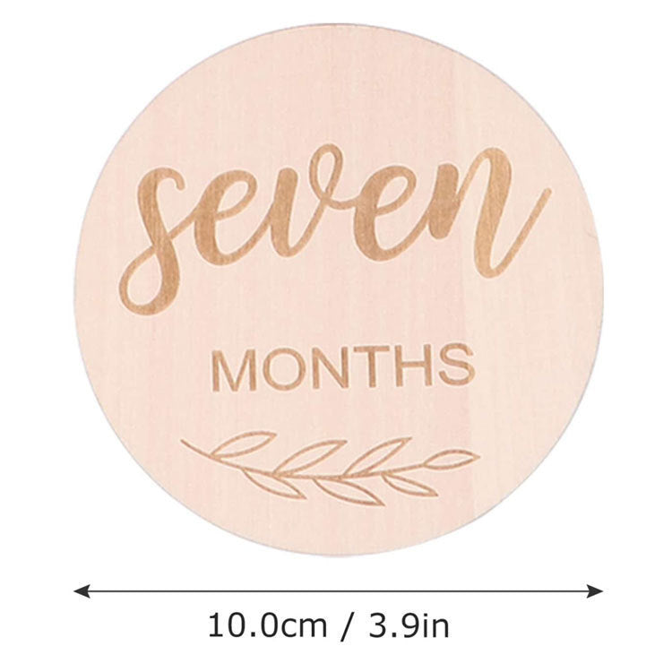 14pcs Wooden Baby Monthly Milestone Cards - Document Your Little One's Growth With Light Wood Photo Discs, Halloween, Thanksgiving And Christmas Gift
