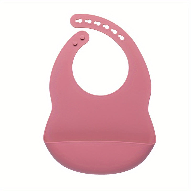 Baby Soft Bib, Simple Plain Color Blank Pattern Adjustable Size Silicone Bib for 1 Year Old +, Christmas, Halloween, Thanksgiving Day Gift Easter Gift