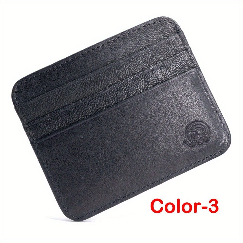 Minimalist Credit Card Holder Anti-theft Leather Wallet, Slim Front Pocket Wallet Christmas Gift