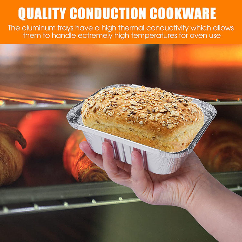 Heavy-Duty Disposable Aluminum Foil Pans with Clear Lids - Airtight, Recyclable Food Storage Containers for Cooking, Baking, Meal Prep, and Takeout - Ideal for Holidays like Christmas and New Year