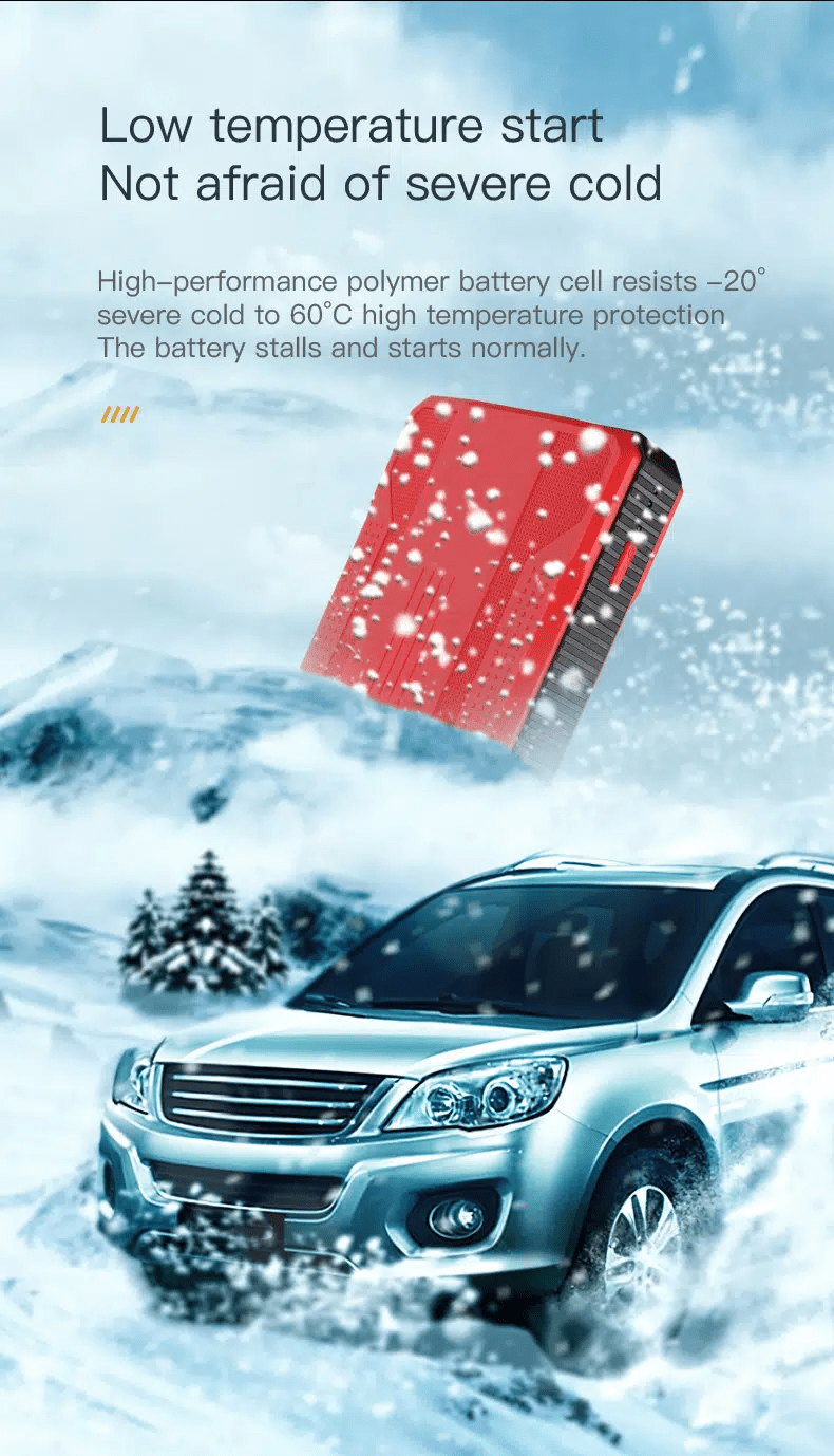 1pc Compact 26.64Wh Emergency Car Jump Starter Power Bank - Safe, Dual-Color, 12V Booster for Petrol & Diesel Vehicles, Portable, Rechargeable, Multi-Functional, LED Flashlight, USB Charging, and Travel-Friendly