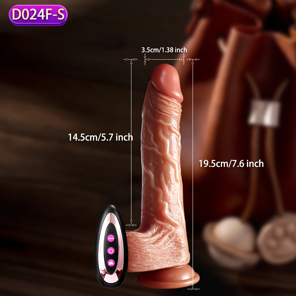 1pc Realistic Silicone Dildo with Suction Cup and Telescopic Vibration, Wireless Infrared Control, Rechargeable Lithium Battery, G-Spot and Anal Play Masturbation Toy for Women