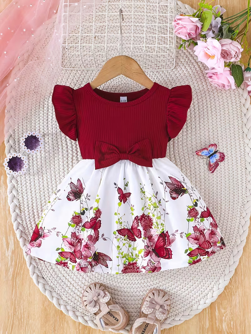 Kid's Butterfly Dress With Bow