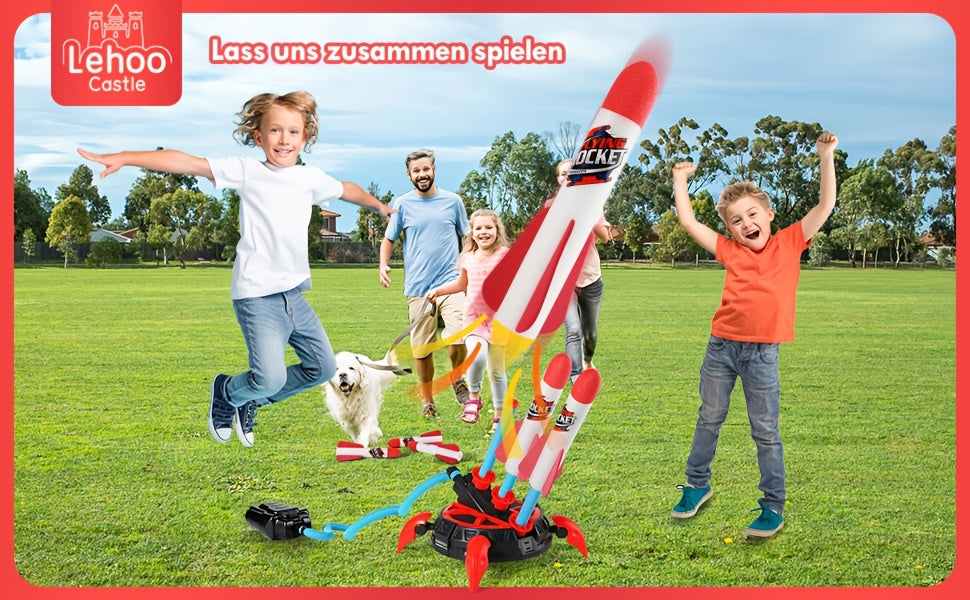 Kids Toy Rocket Launcher, Upgrade 3 Jumper Launcher Design, Jumping Rocket Launcher With 6 Foam Rockets, Fun Outdoor Toys For Boys Girls, Gift Toys For Boys Girls Over 6 Years Old