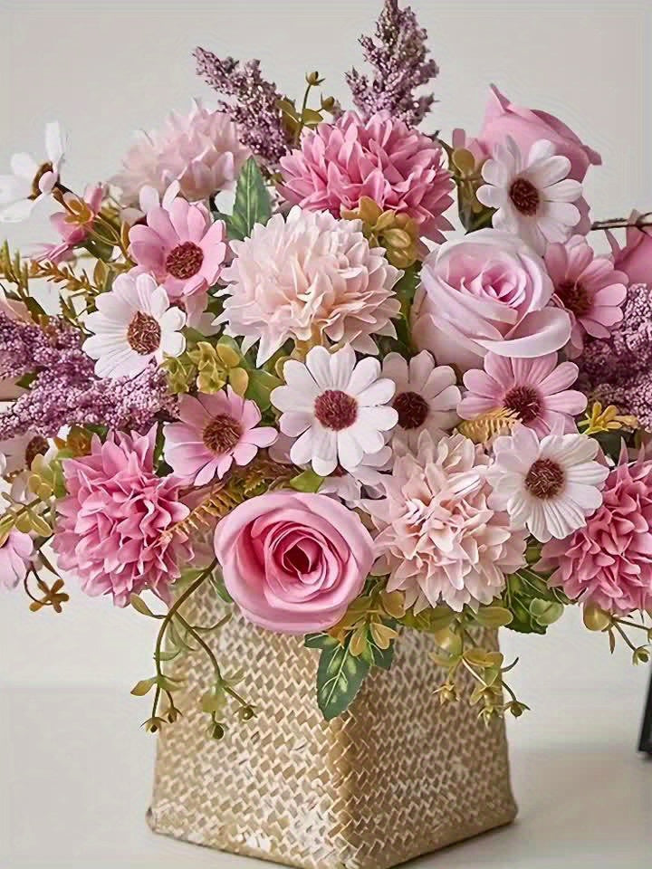 2 Bouquets of Vibrant Pink and White Peonies - Real Touch Artificial Flower Arrangement with Roses, Lavender, and Eucalyptus - Perfect for Weddings, Birthdays, Anniversaries, Mother'S Day - Indoor/Outdoor Decor, Holiday Celeb