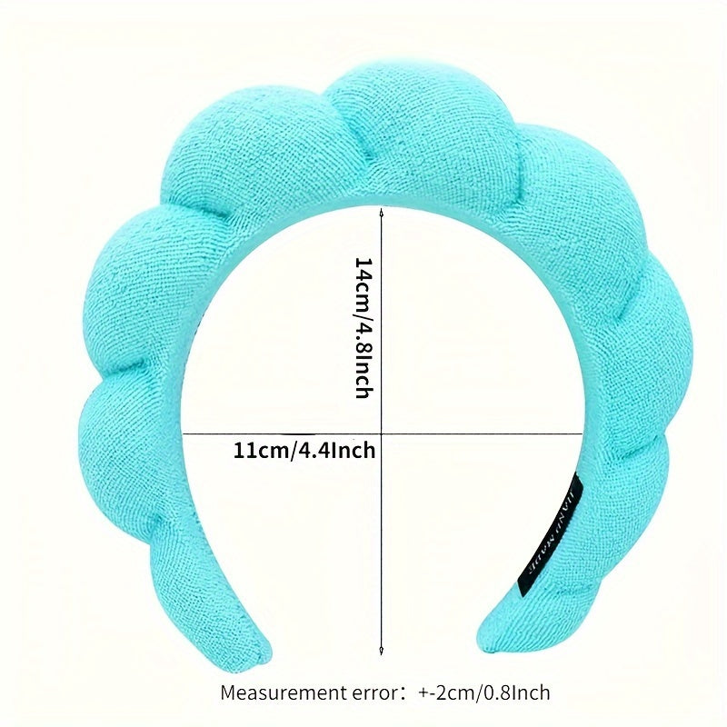 Headband for Women, Sponge Spa Headband for Washing Face, Makeup Headband Skincare Headband Puffy Spa Headband, Terry Towel Cloth Fabric Head Band for Skincare, Makeup Removal