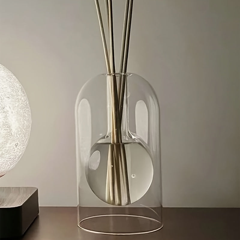 1pc Elegant Glass Aromatherapy Diffuser Bottle - Unscented Decorative Home Fragrance Vase for Reeds - Suitable for Christmas, Easter, Thanksgiving, Valentine's Day