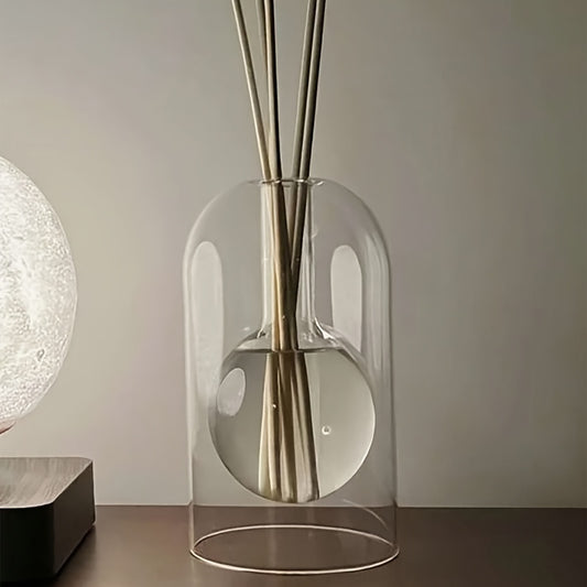 1pc Elegant Glass Aromatherapy Diffuser Bottle - Unscented Decorative Home Fragrance Vase for Reeds - Suitable for Christmas, Easter, Thanksgiving, Valentine's Day