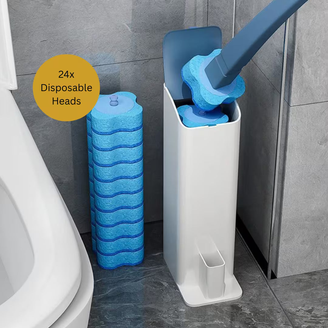 1 Set of Toilet Brushes with 24 Disposable Brush Heads