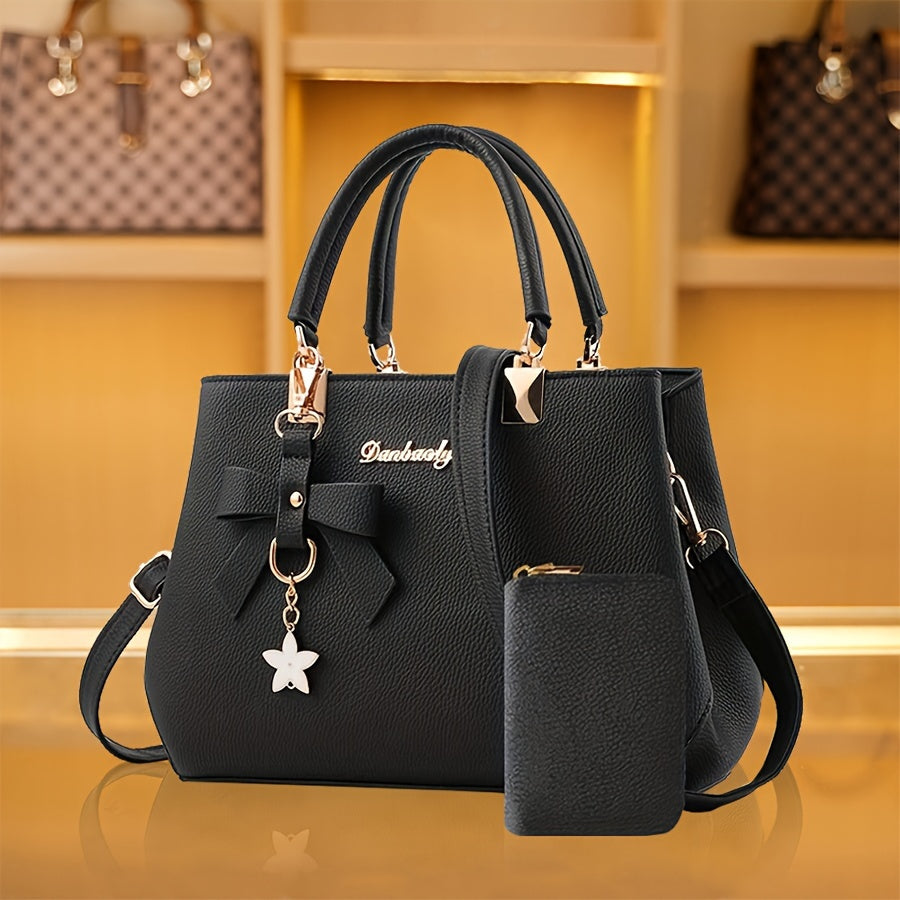 Fashionable Women'S Handbag | Trendy Crossbody Design with Coin Purse, Elegant Style, Adjustable Strap, Zipper Closure, Solid Color
